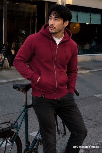 Maroon Regular Fit Hoodie Sweatshirt 6033