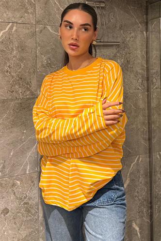 Turuncu Çizgili Sweatshirt MG2572