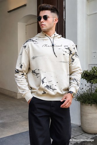 Madmext Bej Erkek Sweatshirt 5291