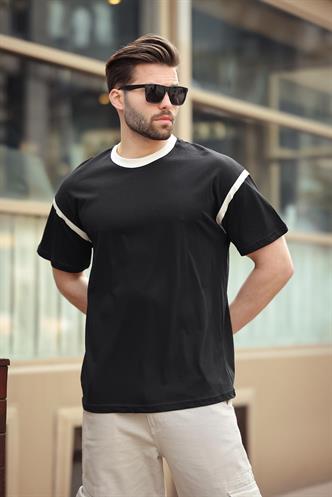 Madmext Siyah Bisiklet Yaka Regular Fit Erkek T-shirt E7126