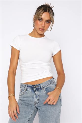 Beyaz Basic Kadın Tişört MG2012