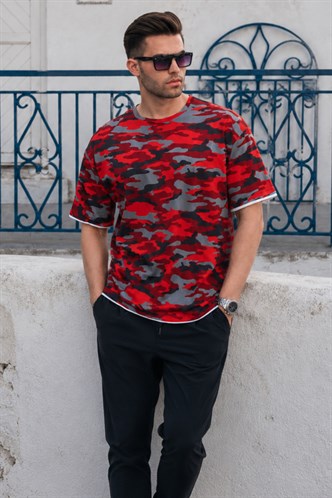 Madmext Men Red T-Shirt 4983