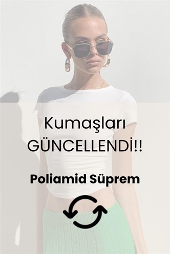 Füme Bisiklet Yaka Basic Kadın Tişört MG1725