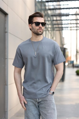 Füme Dikiş Detaylı Regular Fit Erkek Tişört E7183