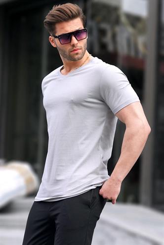 Madmext Gri Tişört 5281