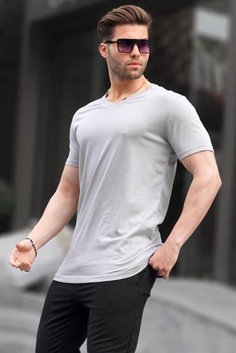 Madmext Gri Tişört 5281