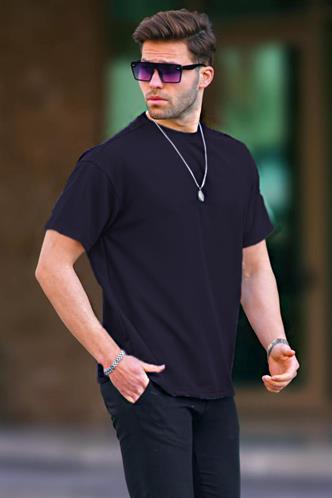 Lacivert Basic Oversize Erkek Tişört 7010