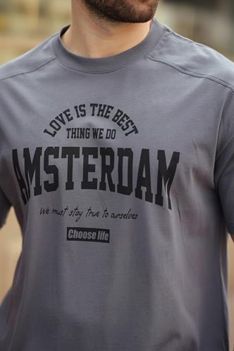 Madmext Füme Baskılı Erkek Tişört E7124