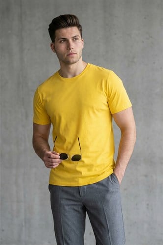 Madmext Sarı Erkek Tişört 4951