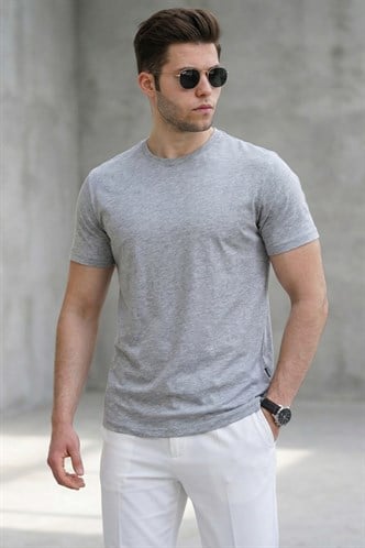Madmext Men Gray T-shirt 4951
