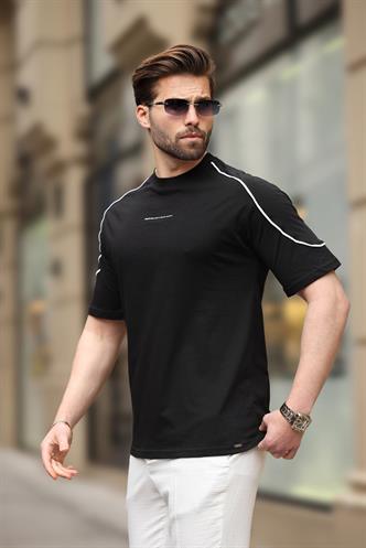 Siyah Bisiklet Yaka Basic Tişört E7132