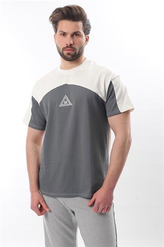 Ekru OverFit Garnili Erkek T-shirt E7104