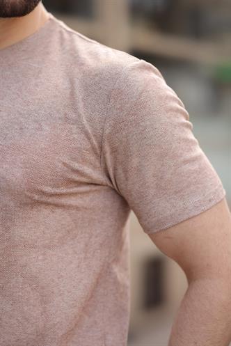 Kahverengi Basic Erkek T-shirt E7131