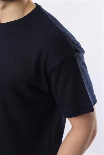 Lacivert Bisiklet Yaka Erkek T-shirt E7128