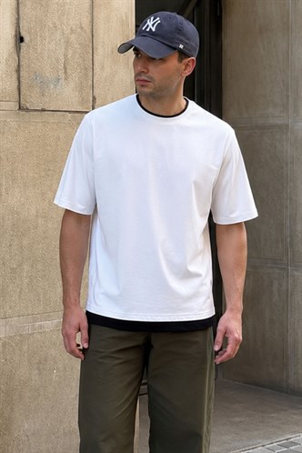 Madmext White Oversize T-shirt for Men 4978
