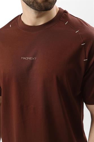 Acı Kahve Baskılı Nakış Detaylı Erkek T-shirt E7108