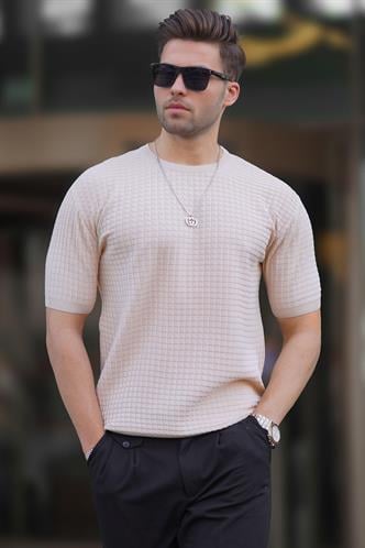 Madmext Men Beige T-shirt 5685