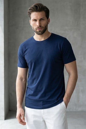 Madmext Men Navy Blue T-shirt 4951