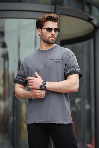 Füme %100 Pamuklu Baskılı Erkek Tişört E7143