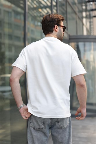 Ekru Dikiş Detaylı Regular Fit Erkek Tişört E7183