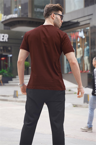 Acı Kahverengi Regular Fit Basic Erkek Tişört 6131