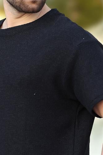 Madmext Siyah Bisiklet Yaka Oversize Erkek T-shirt E7134