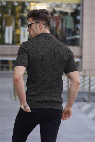 Madmext Yarım Balıkçı Füme Erkek Triko Tişört 4604