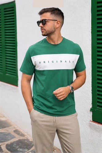 Madmext Men Green T-shirt 5377