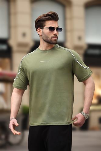 Haki Bisiklet Yaka Basic Tişört E7132