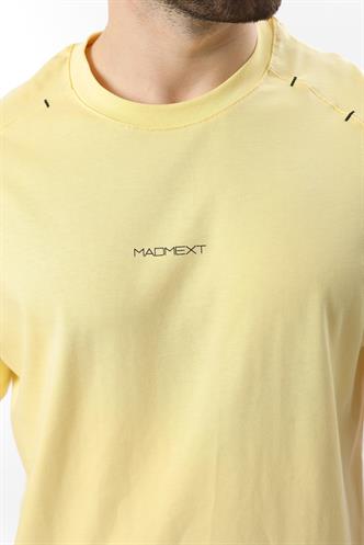 Sarı Baskılı Nakış Detaylı Erkek T-shirt E7108