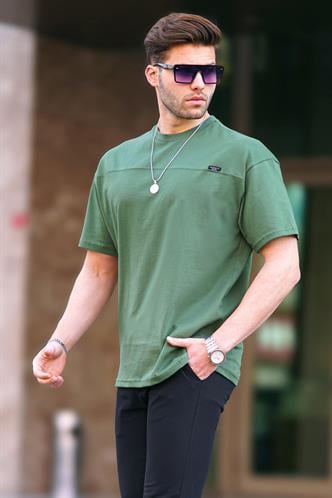 Haki Oversize Erkek Tişört 6196