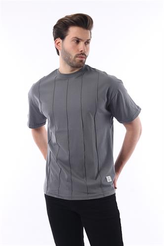 Füme Bisiklet Yaka Erkek Tişört 6175