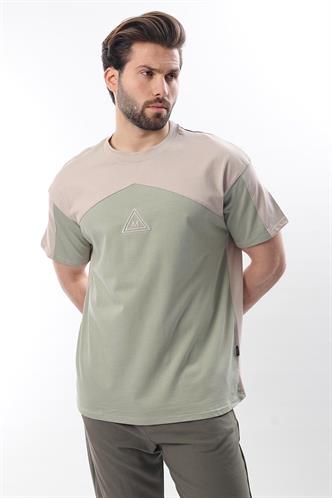 Bej  OverFit Garnili Erkek T-shirt E7104