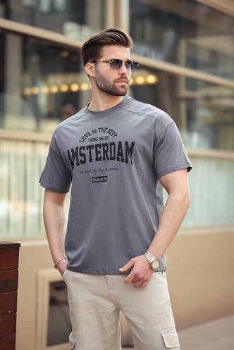 Madmext Füme Baskılı Erkek Tişört E7124