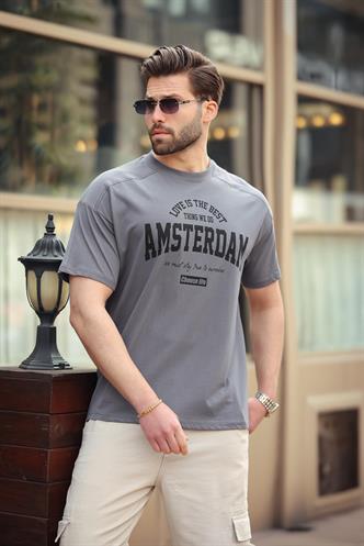Madmext Füme Baskılı Erkek Tişört E7124