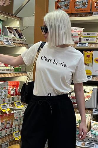 Siyah Bisiklet Yaka Pamuklu Kısa Kollu Kadın T-Shirt MG2150