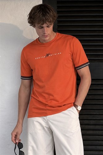 Men Basic Orange T-Shirt