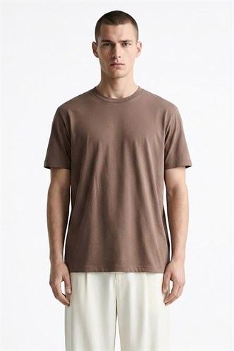 Kahverengi Regular Fit Basic Erkek Tişört 6131