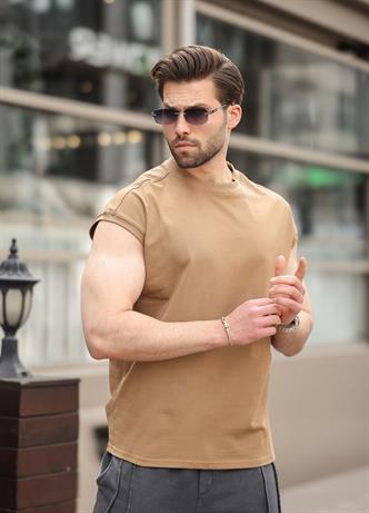 Kapuçino Yarım Kol Erkek Basic Tişört E7136