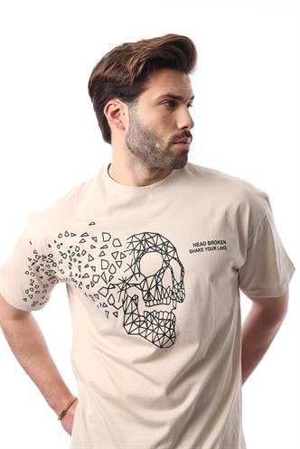 Madmext Bej Erkek Tişört 5251 