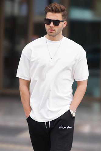 Ekru Basic Oversize Erkek Tişört 7012