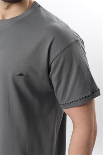 Füme Nakış Detaylı Erkek T-shirt E7112