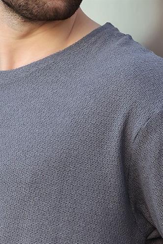 Madmext Füme Bisiklet Yaka Oversize Erkek T-shirt E7134