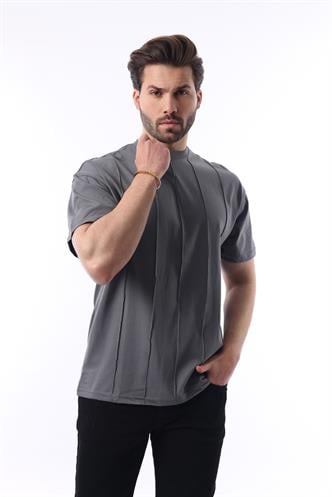 Füme Bisiklet Yaka Erkek Tişört 6175