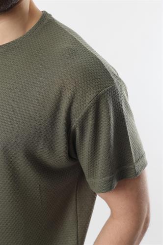 Haki Bisiklet Yaka Erkek T-shirt E7128