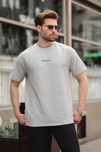 Grimelanj Nakış Detaylı Basic Erkek T-shirt E7106