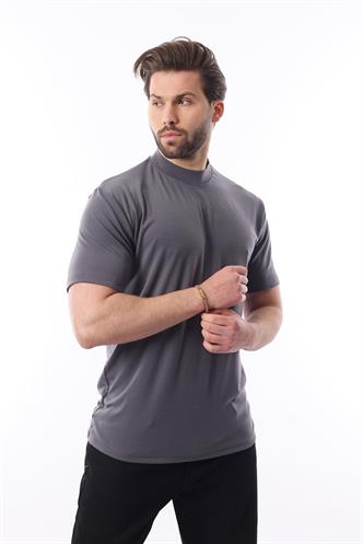 Füme Bisiklet Yaka Basic Erkek T-shirt E7113