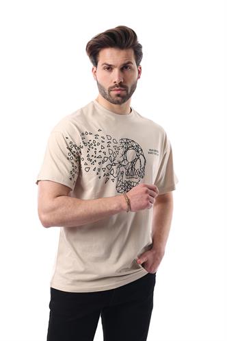 Madmext Bej Erkek Tişört 5251 