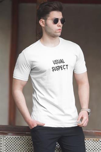 Madmext Beyaz Erkek Baskılı Tişört 5275