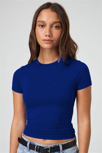 Saks Bisiklet Yaka Basic Kadın Tişört MG1725